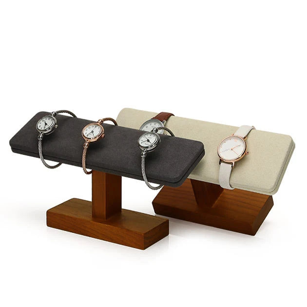 SKQ Custom Luxury Jewelry Display  Wholesale Solid  Wood Bracelet Watch Jewelry Display Stand for Counter Display Jewelry Stand