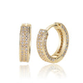 Hot Sale Trendy 18k Gold Plated CZ Rhinestone Huggie Hoop Earrings for Women-Wedding Engagement Gift