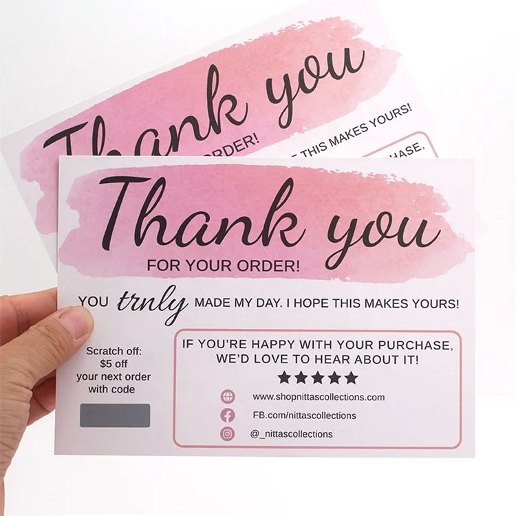 Customised Eco-Friendly Gold Foil Greeting Business Card Personalised Thank You Envelope Module Paper Paperboard Printing
