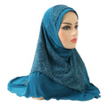 One Piece Hijabs Pull on Amira Instant Women Muslim Head Wrap Lace Flower Headscarf Islamic Shawl Scarf Covers
