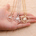 Personalized Name Engraved Birthflower Charm Pendant Heart Necklace Custom Birth Month Flower Necklace