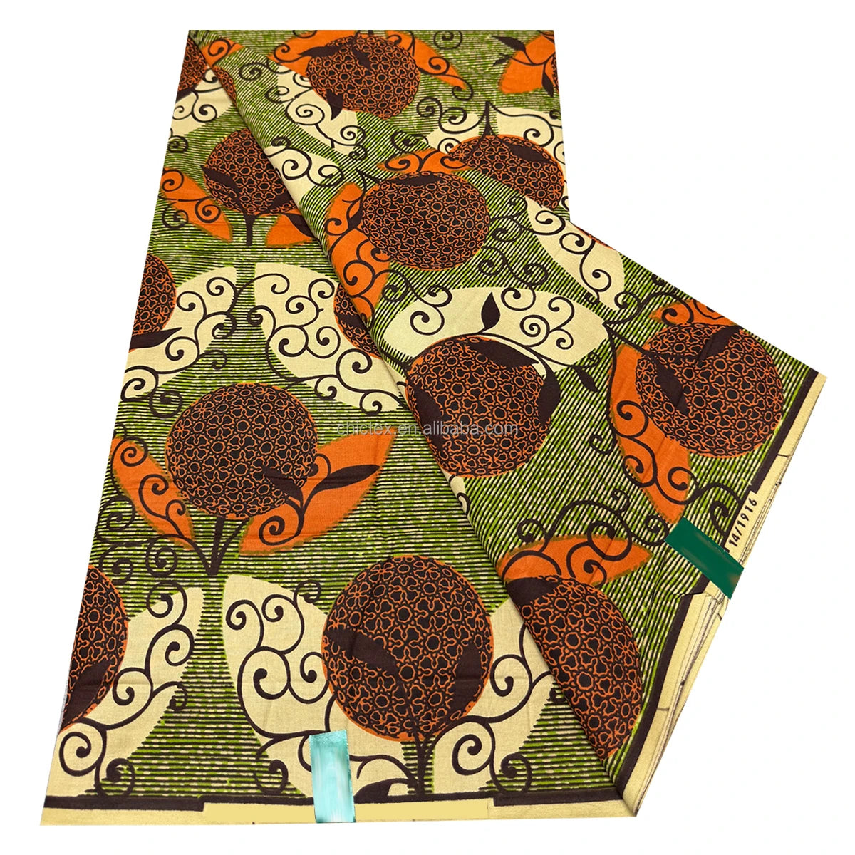 New Ethnic Ankara Wax Printed 6 Yards Batik Patterned Brocade Fabric Combed Organic Woven Material Medium Weight Girls Party