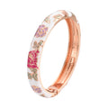 Daili 518105 Hot Sale Colorful Flowers Enamel Charms Cuff Bracelets with Bangles Fashion Jewelry with Cloisonne Floral Design
