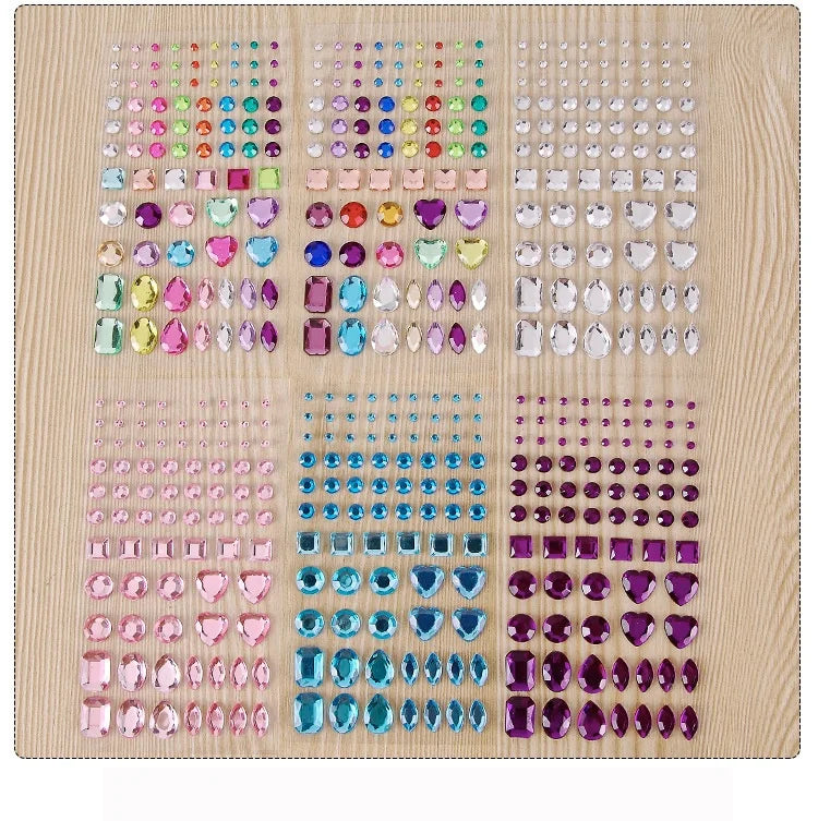 Self Adhesive Acrylic Crystal Diamond Rhinestone Gem Label Sticker