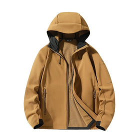StockMen Waterproof Softshell Jacket 3Layers Breathable Membrane Fleece Windbreaker Hoodies Outdoor Coat Casual Jacket for Men