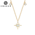 Starburst North-Star Charm Pendant Virgin Girls Choker 925 Sterling Silver 3mm Moissanite Star Necklace for Women MegaBDM