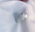 R1017 10-11mm Natural Freshwater Pearl Ring Accessory 925 Sterling Silver Adjustable Size Engagement Jewelry Ring for Women