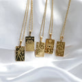 Tarnish Free 18k Gold Plated PVD Artistic Tarot Pendant Necklace Stylish Stainless Steel Necklace Wholesale