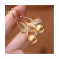 E2038 9-10mm DIY Natural Freshwater Pearl Charm Earrings Mounting Accessory 925 Sterling Silver Gold Plated  Jewelry for Women