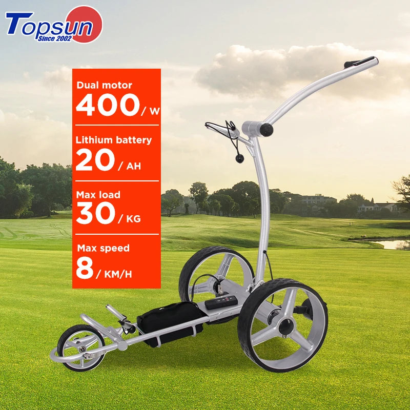 Hot Sale 3 Wheel Custom logo Remote Electric Golf Cart Scooter Electric Remote Golf Trolley