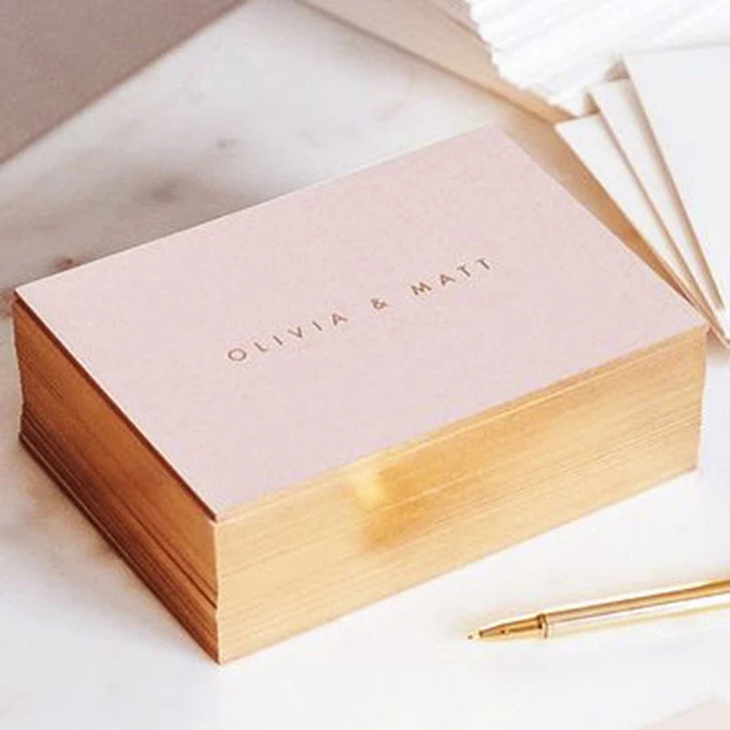 Luxury Gold Foil Logo Business Card 600g with Cotton Paper Thank You Card With Logo