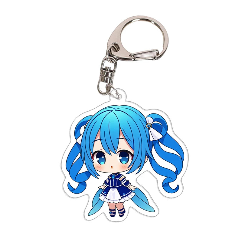 Creative Double Sided Anime Keychain Hologram Resin Acrylic Charms Acrylic Keyring