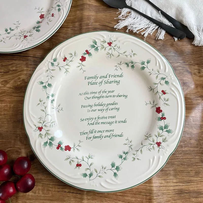 American-style Embossed English Letter 11.5 Inch Plate Home Western Steak Flat Plate