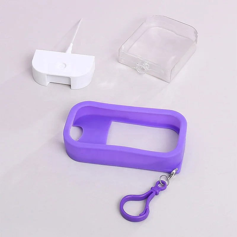 2024 New Design Luxury Empty Purple Plastic Ready to Ship Small Perfume Refillable Credit Card Fine Mist Spray Bottle Keychain