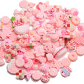 Kawaii Pink Resin Flat Back Beads Assorted Styles DIY Craft Home Party Christmas Ornament Phone Case Decoration