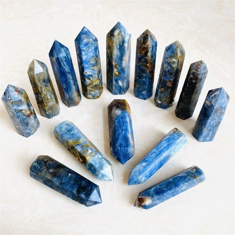 Healing Crystal Gemstone Factory Prices Wholesale Natural Blue Crystal Wand Tower Gift Kyanite Point For Home Decoration