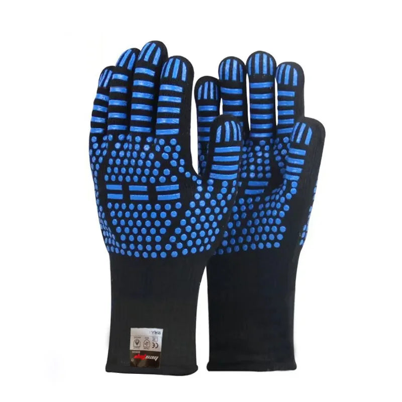Seeway Oven Gloves Non-slip Silicone Heat Resistant Cooking Baking BBQ Grill Protection Cotton Aramid Material Dishwasher Safe