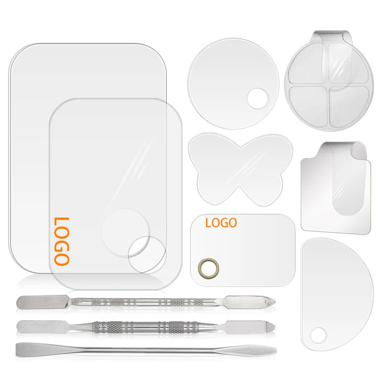 Makeup Mixing Palette Makeup Hand-Held Nail Art Manicure Palette Clear Acrylic Makeup Palette for Mixing Foundation