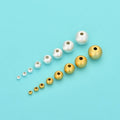 2mm-8mm 925 Sterling Silver Matte Gold Round Ball Spacer Beads for Bracelet Jewelry Making Finding
