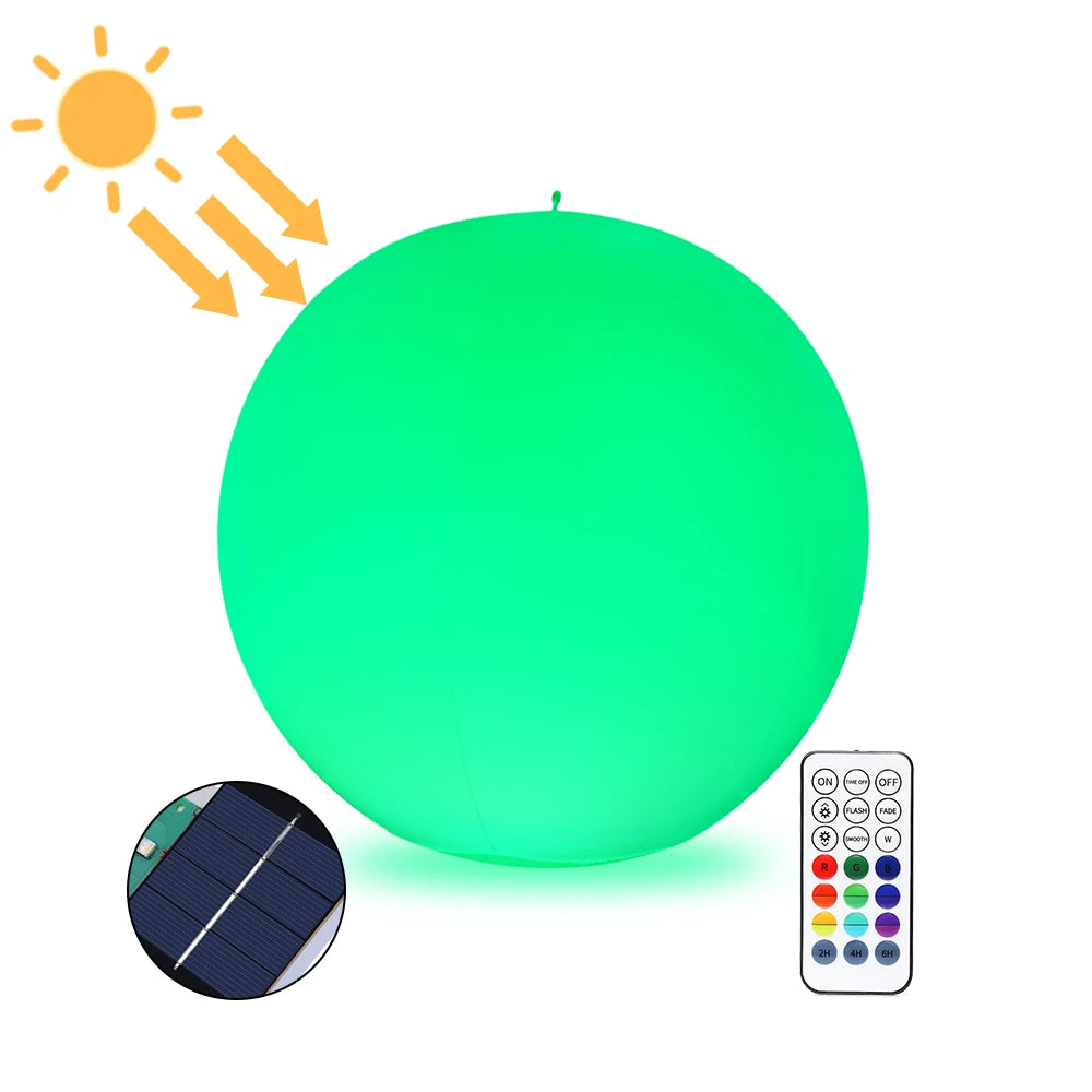 14 Inch IP68 Wholesale Party Supplies Waterproof Remote Control LED Solar Floating Pool Lights for Garden Swimming Pond