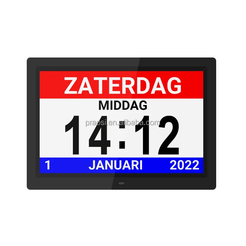 Large 7 8 10 12 13 14 15 Inch LCD LED Digital/Analog Calendar Day Clock Display with Electronic Movement for Dementia Patients
