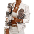 DL0310 Best Selling Autumn Women's Coats for Ladies Long Sleeve Zipper Decorative Cardigan Print Short Jackets for Women