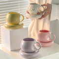 Drop Shipping Weird Ceramic Fat Cup Design Sense Ins Style Ceramic Coffee Cup Saucer Afternoon Tea Ceramic Mug