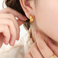 Temperament Personalized French Style Claw Bag Earrings Twist C- Shaped Earrings Titanium Steel No Fading Ornament Women