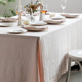 Christmas Factory Wholesale Luxury Blush pink Wedding Dinner Rectangle Natural Beige Pure Linen Tablecloth