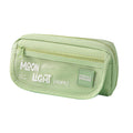 Simple Large Capacity PVC Flip Pen Bag Girls Double Zipper Storage Case for Students Canvas and Fabric Material
