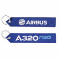 Fabric Keychain Custom logo Boeing Embroidered Key Ring Woven Key Tag Jet Tags