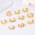 HOVANCI Irregularity Geometric Hollow Ear Cuff Earrings Non Pierced Clip Earrings Without Piecing