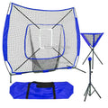 7'x7' Baseball and Softball Batting Cage Net Training Equipment with Batting Tee & Hitting Cage