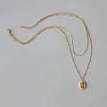 Custom Stainless Steel Oval Shape Medal Neptune Rope Snake Chain 2 Layers Necklace