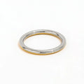 Joolim High-End 18K Gold Plated Two-Tone Arc Simple Lines Ring for Women Luxury Jewelry Wholesale