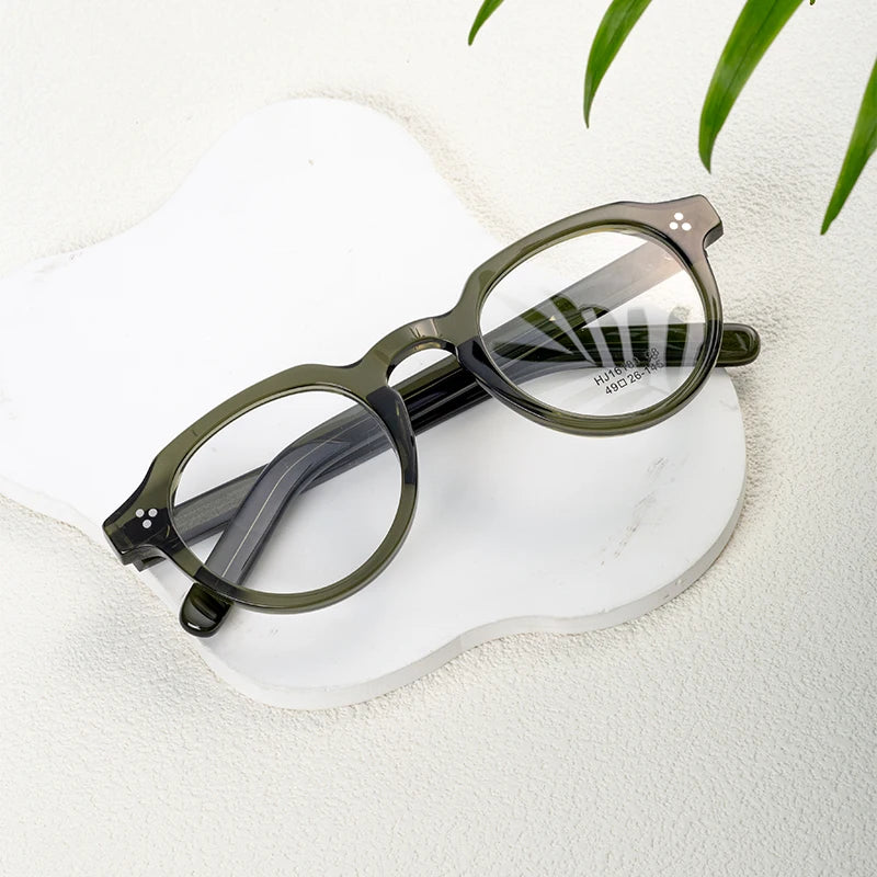 Mazzucchell Retro Design Acetate Eyeglasses Frames Prescription Glasses with Fashion Optical Glass Diamond Face Shape Match