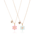 Classic Gold Plated Zinc Alloy Enameled Flower Jewelry Sets for Girls' Parties and Gifts Fashion Accessories