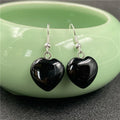 HY Natural Stone Sterling Silver Earrings Wholesale Healing Crystal Heart Star Moon Shape Women Earring