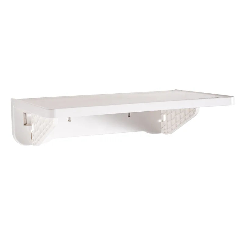 Adjustable Plastic Wall-Mounted Shelving Perforation-Free Collapsible Easy-Install Design Space-Efficient Storage Solution