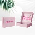 Free Sample  Logo Personalised Ecommerce Postal Pink Color Cosmetic Corrugated Packaging Mailer Shipping Paper Boxes