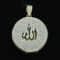 Wholesale Pass Diamond Tester Ice Out VVS Moissanite 925 Silver Hip Hop 1.5Inch Round Allah Pendant Islam Men Necklace