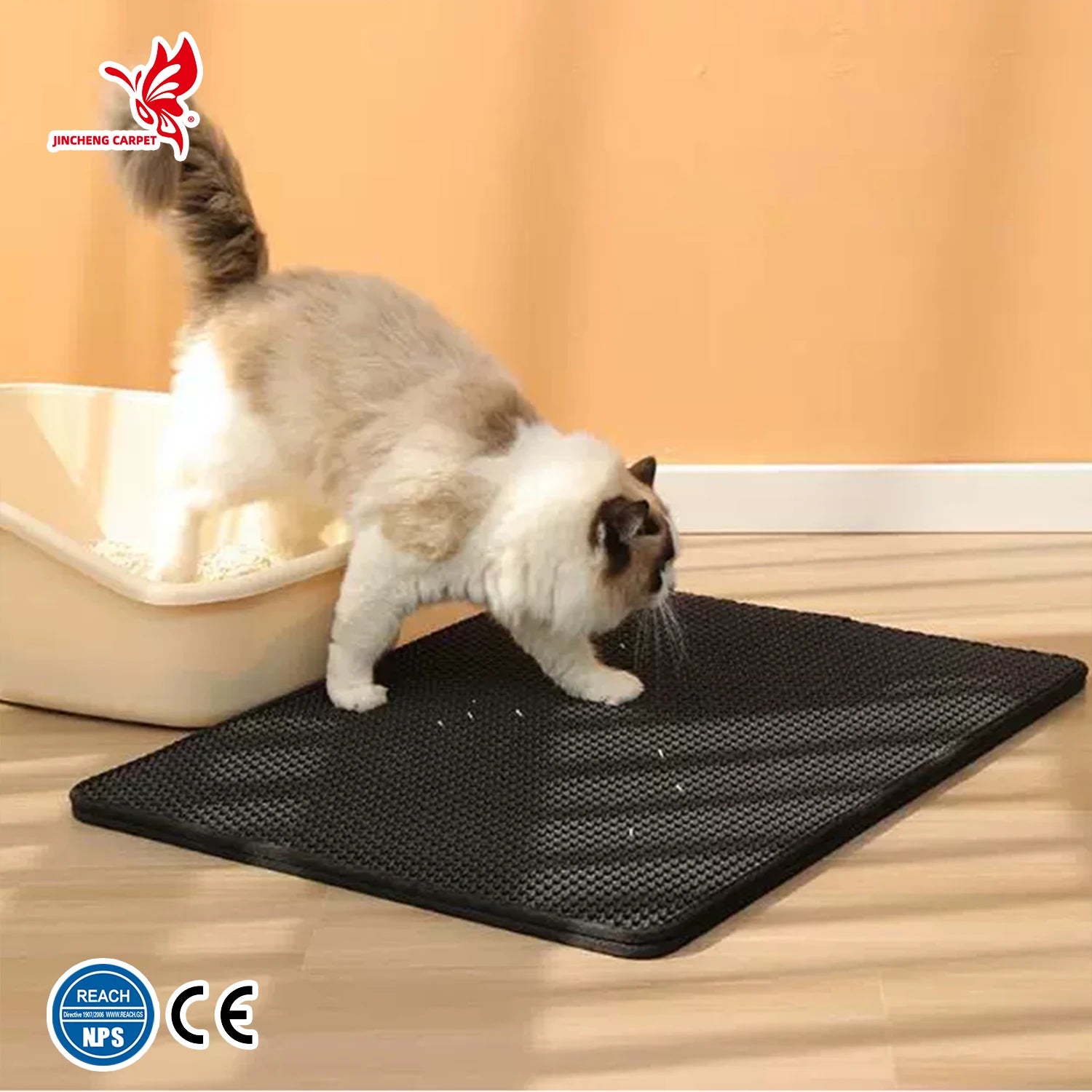 Double-layer Eva Pet Litter Mats Kitty Cat Trapping Litter Mats Wholesale Water Resistant Custom Eco Friendly Pet Cat Litter Mat
