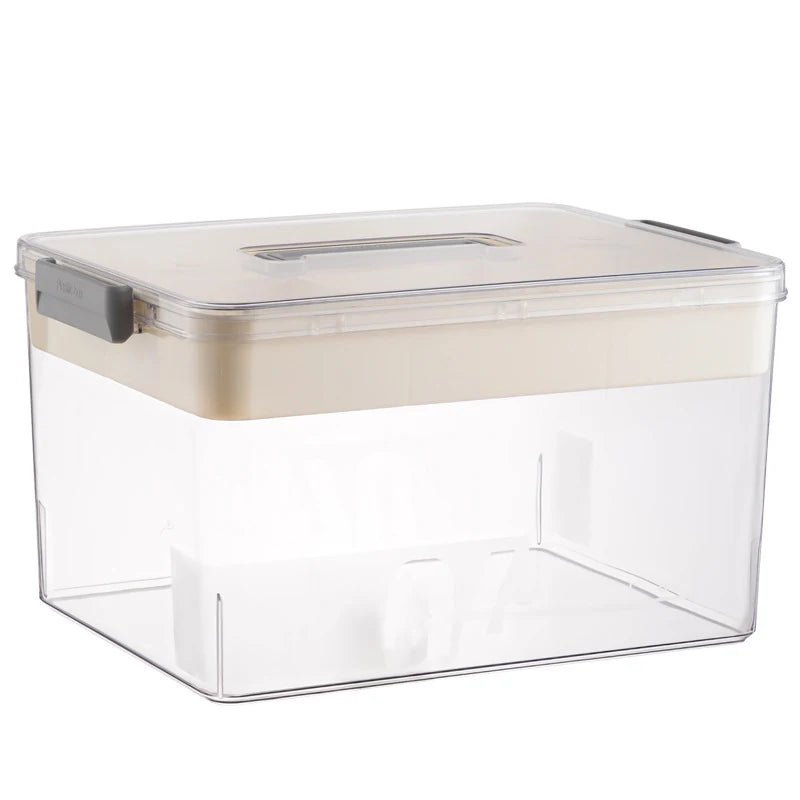 MultiFunctional Large Capacity Transparent Plastic First Aid Kit Container Family Emergency Medicine Storage Bathroom Wardrobe