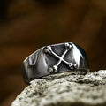 OAHLAN Wholesale Customized Fashion Jewelry Vintage Bone Shaped Titanium Stainless Steel Rings for Men