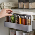Cabinet Spice Storage Organizer Condiment Storage Rack Punch-free Storage Rack Solid Color Kitchen Rack