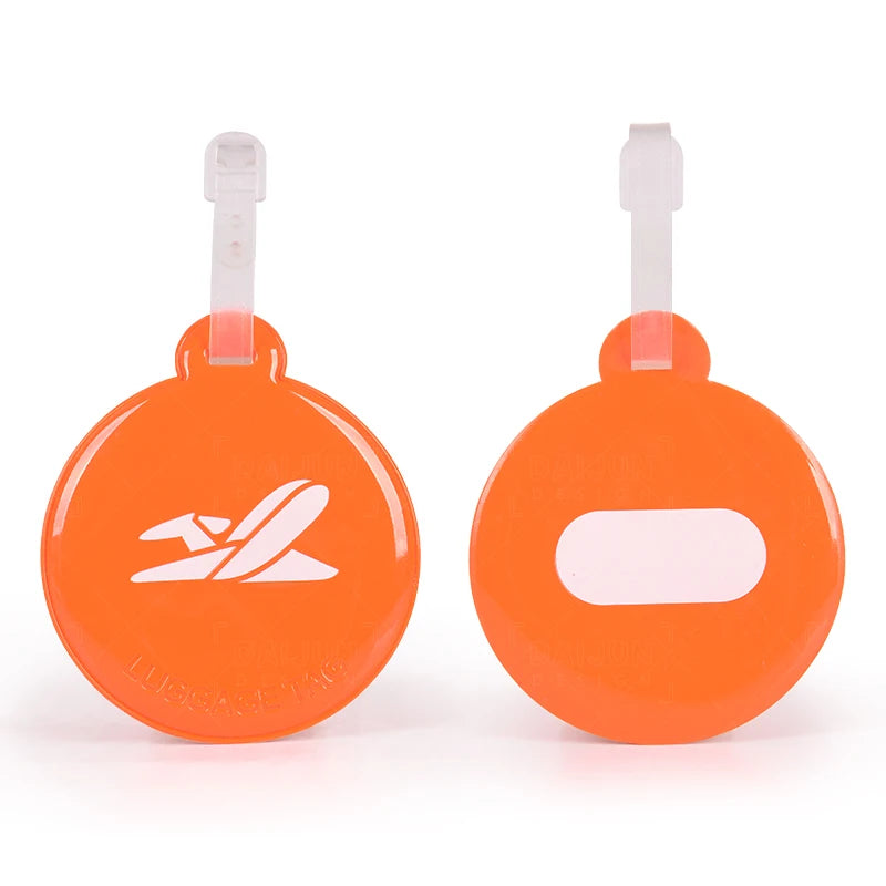 Custom Made Funny   Round  Luggage Tag Pattern with Custom Logo PVC PU Silicone Material New Product Travel Holder Luggage Tags