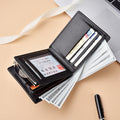PU Leather Business Short Zip Credit Card Holder Men's Wallet