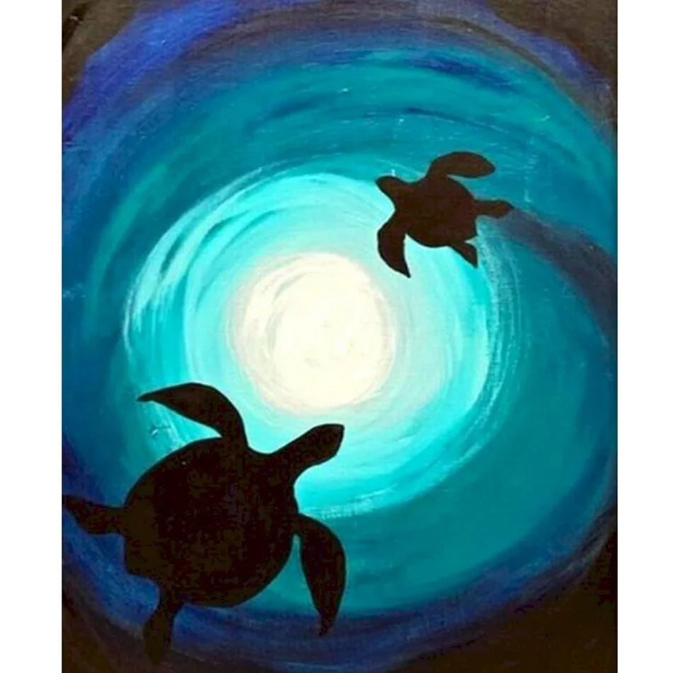 Pack Paint by Number for Adults Kits Sea Turtle Picture With Numbers Animals Diy Gift for Home Wall Decor 40x50cm/16x20inch