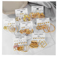 VKME Punk Retro Style Trend Big Geometric Statement Metal Drop Hoop Earrings Set for Women Jewelry