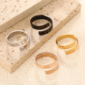 New Fashion Stainless Steel Double Cross Opening Ring Blank Ring Can Costom Logo Engraved Lettering Ring